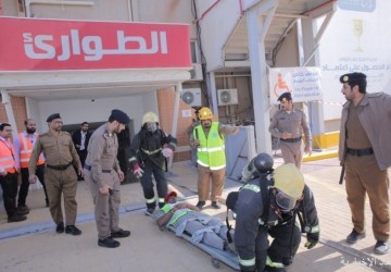 مستشفى الخفجي الأهلي ينفذ فرضية حريق (إخلاء شامل)