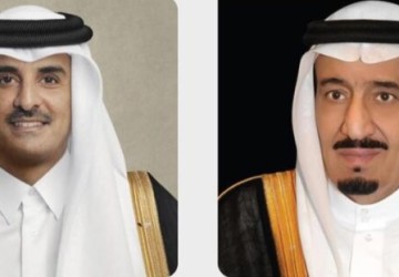 خادم الحرمين الشريفين يعزي أمير دولة قطر في وفاة صاحب السمو الشيخ حمد بن خليفة آل ثاني أمير دولة قطر السابق