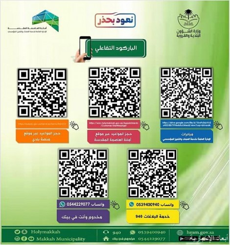 أمانة العاصمة المقدسة ت فع ل خدمة الباركود التفاعلي للمراجعين صحيفة أبعاد الإخبارية