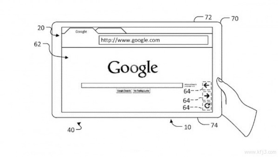 جوجل تسجل براءة اختراع لاستخدام الحواسب اللوحية بيد واحدة