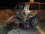 حادث مروري لمركبتين على طريق مصلى العيد باصابات متوسطة