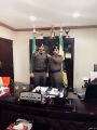 العقيد العتيبي مدير الدفاع المدني يقلد النقيب العازمي رتبته الجديدة