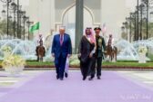 سمو ولي العهد يستقبل رئيس الولايات المتحدة الأمريكية في الديوان الملكي بقصر اليمامة ويقيم مأدبة غداء رسمية تكريمًا لفخامته