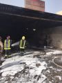 فرق الإطفاء تخمد حريقاً في ورشات سيارات بصناعية الخفجي