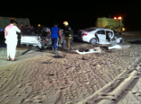 بالصور: وفاة شخص وإصابة أخر في حادث مأساوي على طريق «القاعدة»